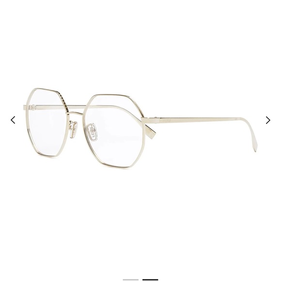 Authentic Fendi Gold Metal hexagon eyeglass frames - Picture 2 of 6